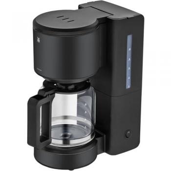 Cafetera de filtro WMF Stelio 1,25L, 10 tazas, Cromargan, 1000W, función de mantenimiento caliente y apagado automático, color negro profundo
