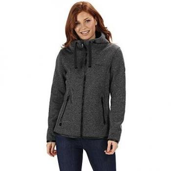 Regatta Ruslana Full-Zip Leatherette Trim Hooded Fleece Forro Polar, Mujer, Gris, Size: 18