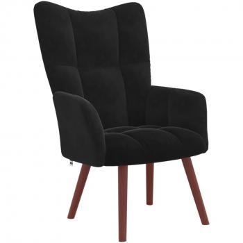 Silla de Relajación de Terciopelo Negro Velvet Black