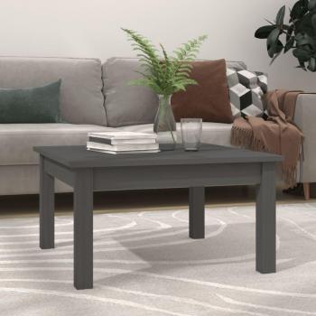 Mesa baja de madera maciza de pino gris 55x55x30 cm