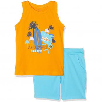 NAME IT Nmmvictor Tank Top Set J Conjunto, Naranja Flame Orange, 98 para Niños