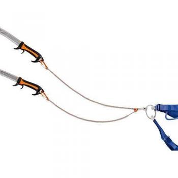 Petzl V-LINK Elastic Safety Strap for Ice Axes and Tools (Gray/Orange)