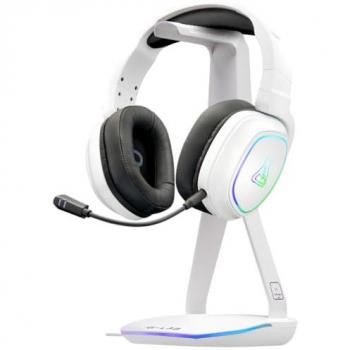 Soporte para Auriculares Gaming The G-Lab K-Stand Hydrogen Blanco con 2 Puertos USB