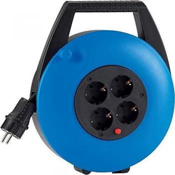 Enrollacables Hedi 10m con 4 tomas Schuko, cable PVC H05VV-F 3G1,5 (IP20)