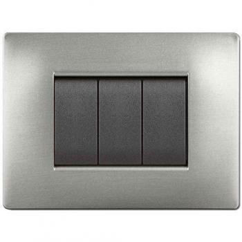 Placa de Acero Satinado Life Q Mod. Living 4 Puntos