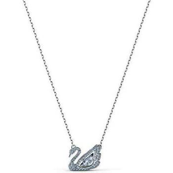 Swarovski Women's Dancing Swan Necklace, Brilliant White Crystals, Rhodium Plated Metal, from the Swarovski Dancing Swan Collection