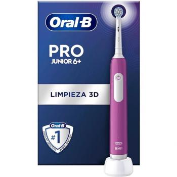 Oral-B Pro Junior Cepillo de Dientes Eléctrico Recargable para Niños, Color Morado con 1 Mango y 1 Cabezal de Recambio