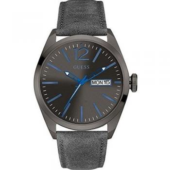 Guess Men's Analogue Quartz Watch with Leather Strap W0658G6