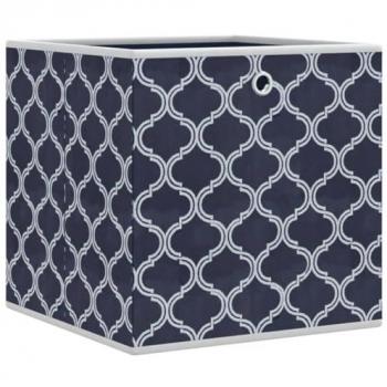 Cajas de almacenaje plegables no tejidas azul 10 uds 32x32x32 cm