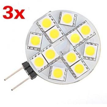 SODIAL(R) 3 X Lampara Bombilla Foco G4 12 SMD 5050 LED Blanco Caliente 2W