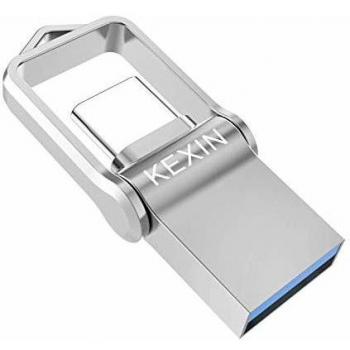 KEXIN 64GB Memoria USB Tipo C y USB 3.0 OTG Flash Drive Pendrive 64 GB 2 en 1 Memory Stick para Portátil, Teléfono y Otras Dispositivos USB o Tipo C [Resistente al Agua]