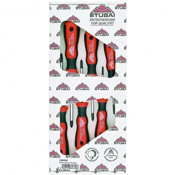 Stubai 198306 Pack de 6 atornilladores, 2 Cantos, PZD-PH, rojo, medio, Set de 6 Piezas