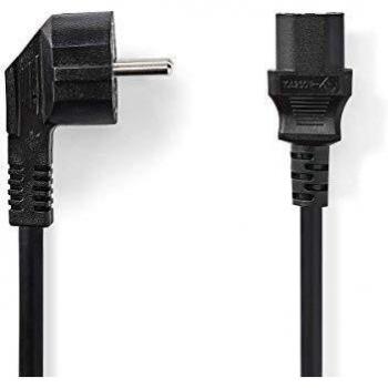 Cable de alimentación Schuko macho angulado - IEC-320-C13 - 3x1,5 mm² - 2,0 m - Negro