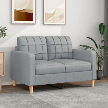 Sofá 2 plazas gris claro 120 cm Tejido Vidaxl