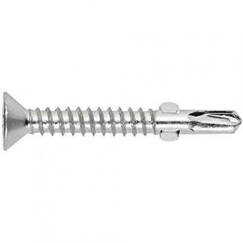 Index ABA6385 - Tornillo punta broca 2 alas cabeza avellanada phillips zincado 6,3 x 85