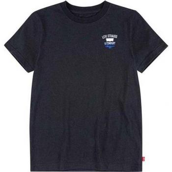 Levi's - Camiseta de niño manga corta y dibujo frontal negro
