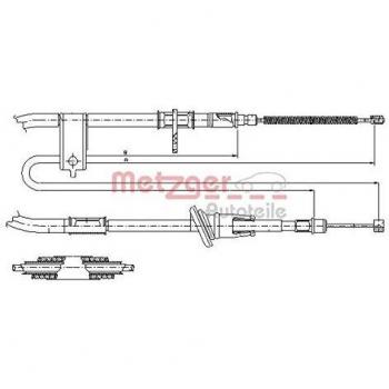 Metzger 17.2519 Cable de accionamiento, freno de estacionamiento