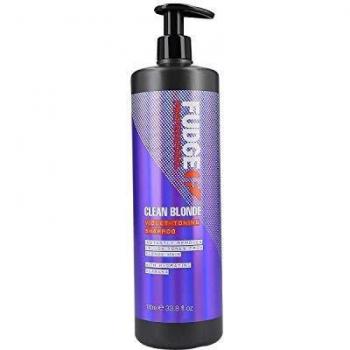 Fudge Professional Purple Toning Shampoo, Original Clean Blonde Shampoo, For Blonde Hair, XL Salon Size Pump Bottle, 1000 ml