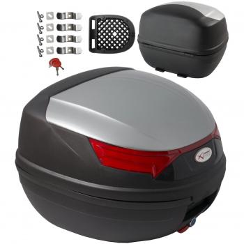 A-pro Top Case motocicleta luz de freno Top Box maletín motocicleta scooter quad 32 L plata