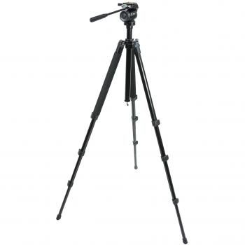 Celestron Tripode Trailseeker Fluid Pan, trípode de aluminio, cabezal fluido para panorámicas suaves, altura ajustable de 61 a 172 cm, capacidad de carga de hasta 5 kg, diseño ligero y