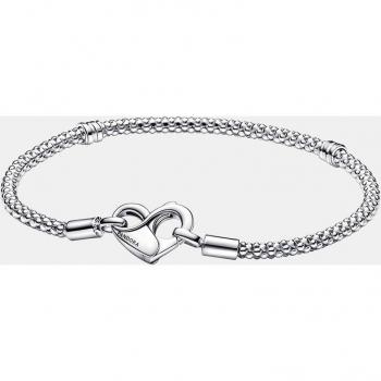 Pulsera Cadena con Tachuelas y Cierre de Corazón Infinito de Plata Esterlina Pandora Moments