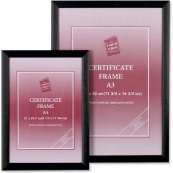 Photo Album Company Certificate Frame - Marco para premios y certificados A4, negro