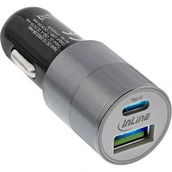 Cargador de Auto USB A y Tipo C con Quick Charge 3.0, 12/24VDC a 5V DC/3A, Negro
