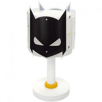 Lámpara de mesa infantil superhéroe Dark Hero en negro y blanco E14