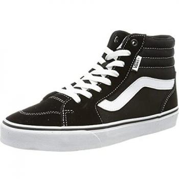 Vans Filmore Hi Suede/Canvas, Zapatillas Mujer, Lona de Ante Negro Blanco, 38 EU