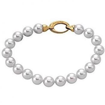 Majorica - Pulsera 19 cm de Largo, 8 mm Perlas Blancas Redondas
