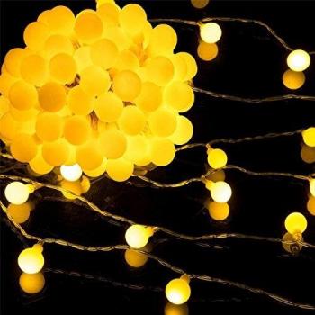 Aookey Cadena de Luces,Guirnalda Luces,80 Bombilla 10M Guirnarldas Blancas Cálida Led Luces, Luces de Exterior, Guirnaldas Decoracion, Decoración Interior,Jardines,Casas,Boda