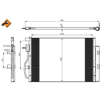Condensador de Aire Acondicionado NRF 350044 para Chevrolet Aveo y Trax, Opel Mokka