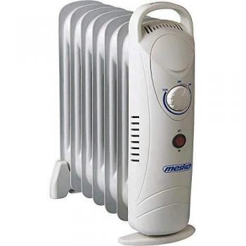 Mesko MS 7804 Portable Oil-Filled Radiator, 700W, 7 Elements, Temperature Regulator, Thermostat, Low Consumption, Overheat Protection, White