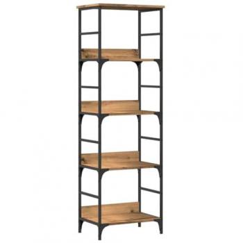 Estantería de madera de ingeniería roble artisan 50x33x153 cm, librería, estante para libros, armario de almacenaje