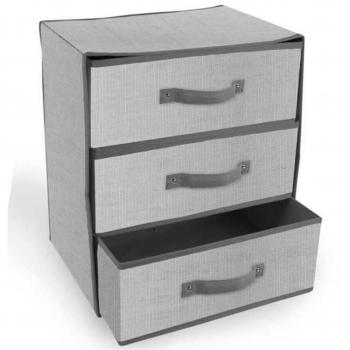 Caja de Almacenamiento Plegable de Tela TNT con 3 Cajones para Ahorrar Espacio 30x36
