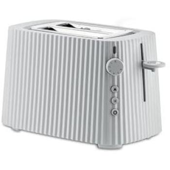 Alessi Plissé White 2-Slice Toaster with UK Plug and Six Browning Levels