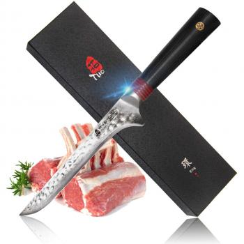TUO Cuchillos de Deshuesar 6” Cuchillo de Núcleo de Corte de Acero Inoxidable AUS-10 HC Japonés - Acabado Martillado- Manija G10 - Serie Ring-H