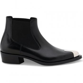 Alexander McQueen Men's Leather Ankle Boots in Black | Size 40 | 750380WIDY21081