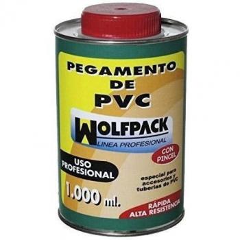 Pegamento Pvc Wolfpack Con Pincel 1000 ml.