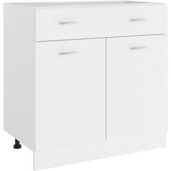 vidaXL Drawer Bottom Cabinet White 80x46x81.5 cm Engineered Wood