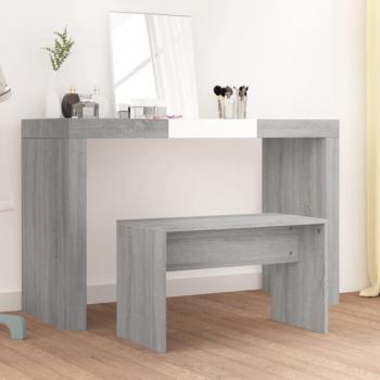 Taburete de tocador contrachapada gris Sonoma 70x35x45 cm