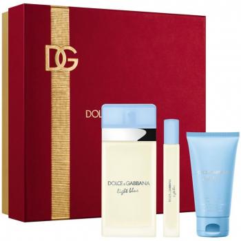 Estuche Dolce & Gabbana Light Blue Eau De Toilette 100 ml + Crema Corporal 50 ml + Vaporizador de Viaje 10 ml
