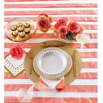 Creative Converting - Platos de Postre, 8 Unidades, 17,78 cm, Papel de Aluminio, Color Dorado Brillante y Brillante, 17,78 cm