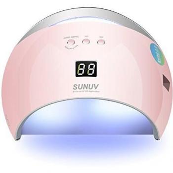 SUNUV SUN6 48W LED UV Luz Lámpara Secadora Portable de Uñas para Esmaltes Basados en Gel de uñas con 3 temporizadores, pantalla LCD, sensor y secado de doble velocidad