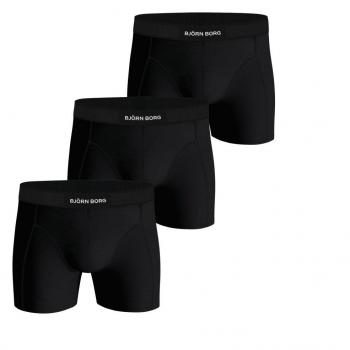 Premium Cotton Stretch Men's Boxer Briefs 3-Pack - Black