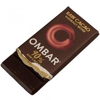 Ombar, Chocolatina Ecológica con 90% Cacao- Pack de 3 unidades de 35 gr