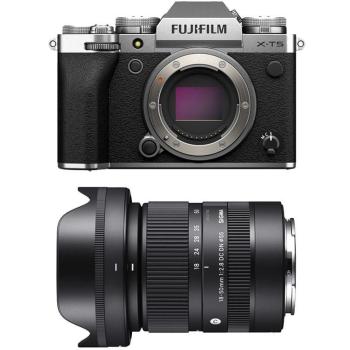Cámara Mirrorless Fujifilm X-T5 Plata 40.2MP 6.2K con Objetivo SIGMA 18-50mm f/2.8 DC DN Contemporary - Garantía 3 años