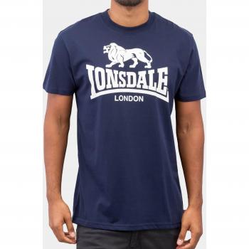 Camiseta Lonsdale Logo manga corta azul marino con logo en color blanco - Talla L