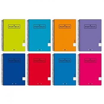 Cuaderno Papyrus Din A4 80 Hojas (5 Unidades), Pauta 3,5mm, Papyrus 08-Uniclasic, Tamaño Folio, Papel 90g, Colores Surtidos Aleatorios,