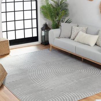 Alfombra Escandinava Moderna Interior/Exterior Gris 80x150 cm